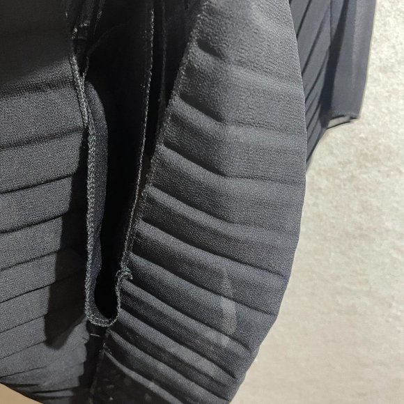 vintage black pleated top blouse - Picture 6 of 7